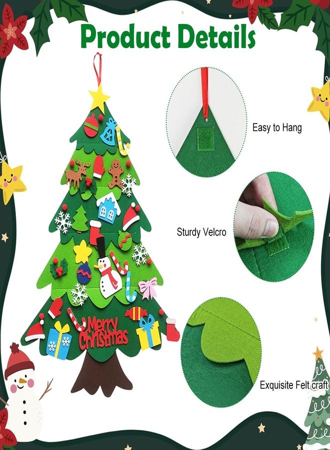 PATPAT® DIY Felt Christmas Tree for Toddlers with Xmas Stockings Ornaments, 3ft Diy Montessori Christmas Tree Felt, Door Wall Hanging Decorations Activities Gifts Toys Party Decor (Not Included Light) - Image 3
